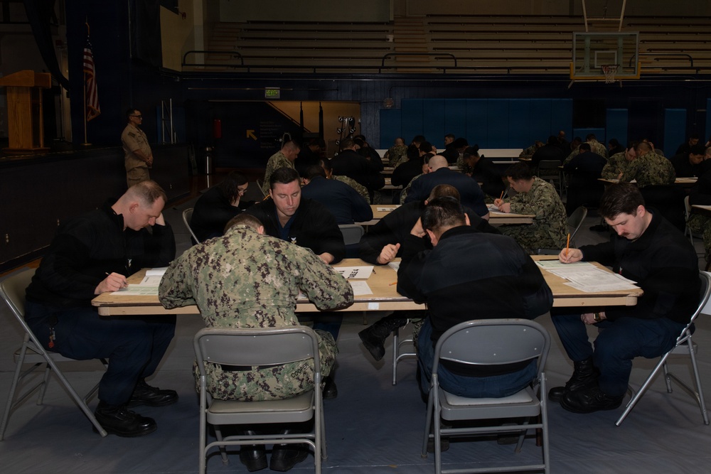 Ronald Reagan Sailors Take Navy-wide Advancement Exam