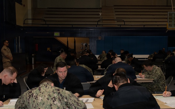 Ronald Reagan Sailors Take Navy-wide Advancement Exam