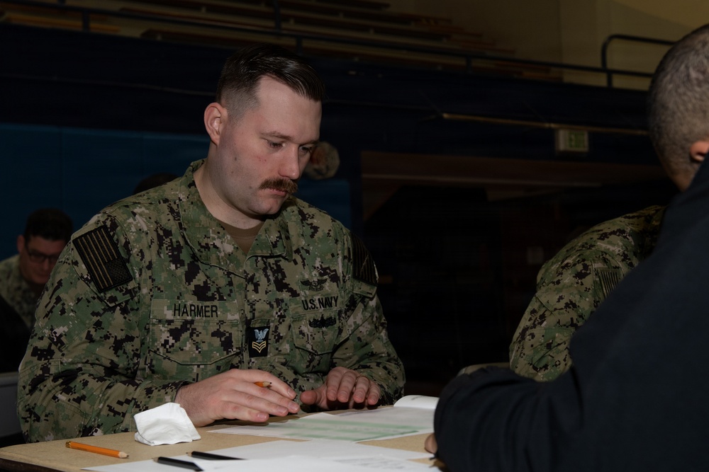 Ronald Reagan Sailors Take Navy-wide Advancement Exam