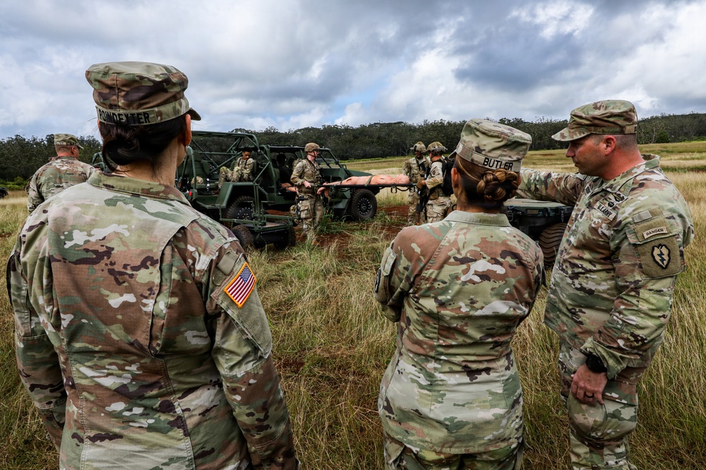 Senior medical leaders observe jungle medicine training during distinguished visitor day