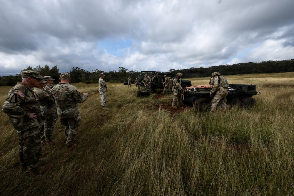Senior medical leaders observe jungle medicine training during distinguished visitor day