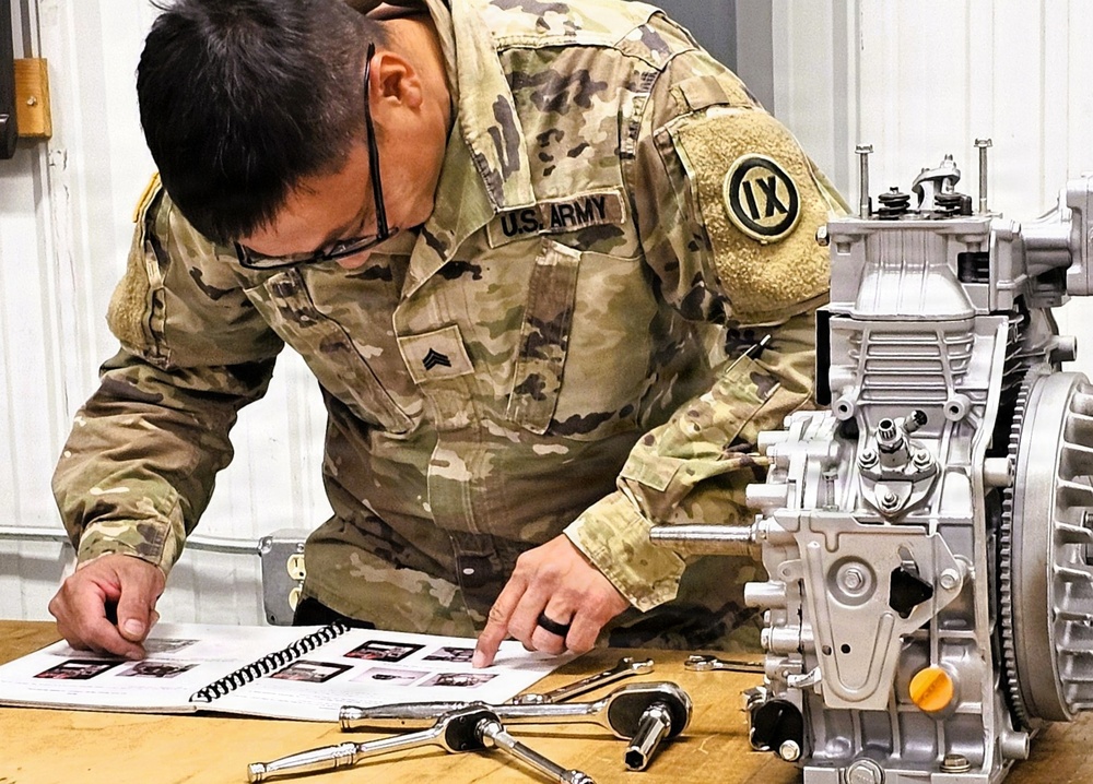 Soldiers completing 91J training at Fort McCoy complete small diesel engine training event