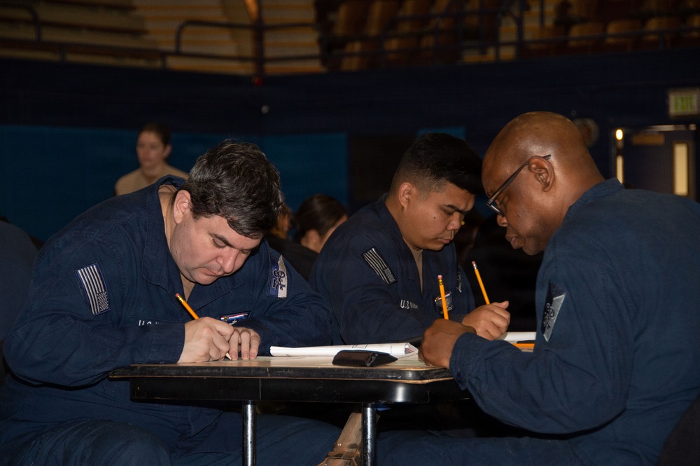 Ronald Reagan Sailors Take Navy-Wide Advancement Exam