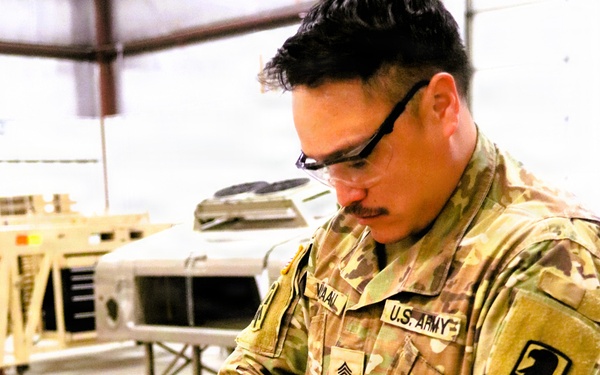 Soldiers completing 91J training at Fort McCoy complete small diesel engine training event