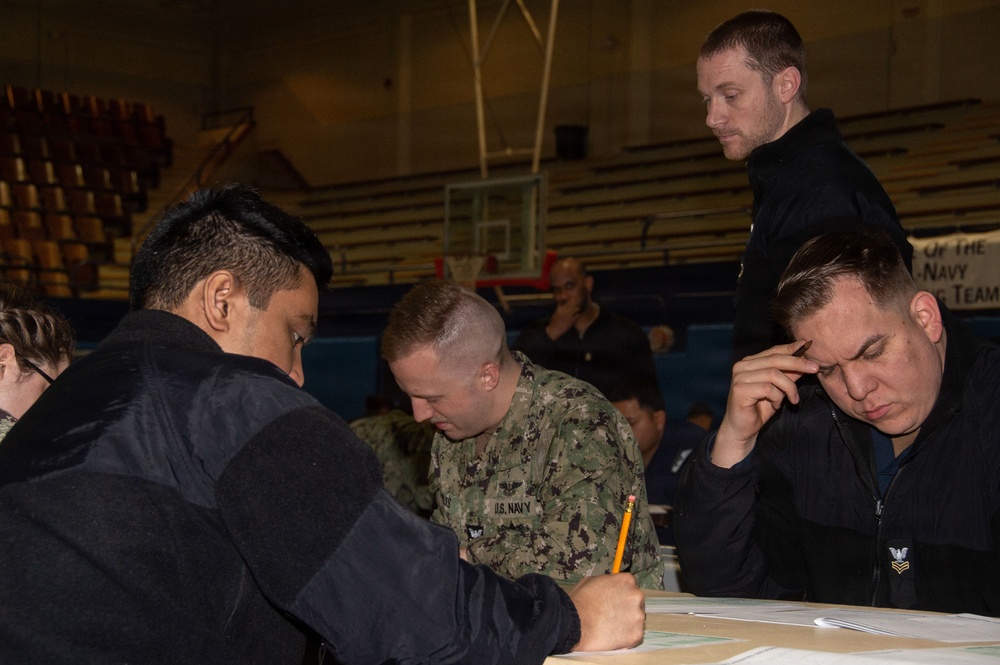 Ronald Reagan Sailors Take Navy-Wide Advancement Exam