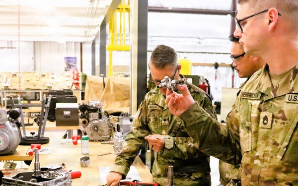 Soldiers completing 91J training at Fort McCoy complete small diesel engine training event