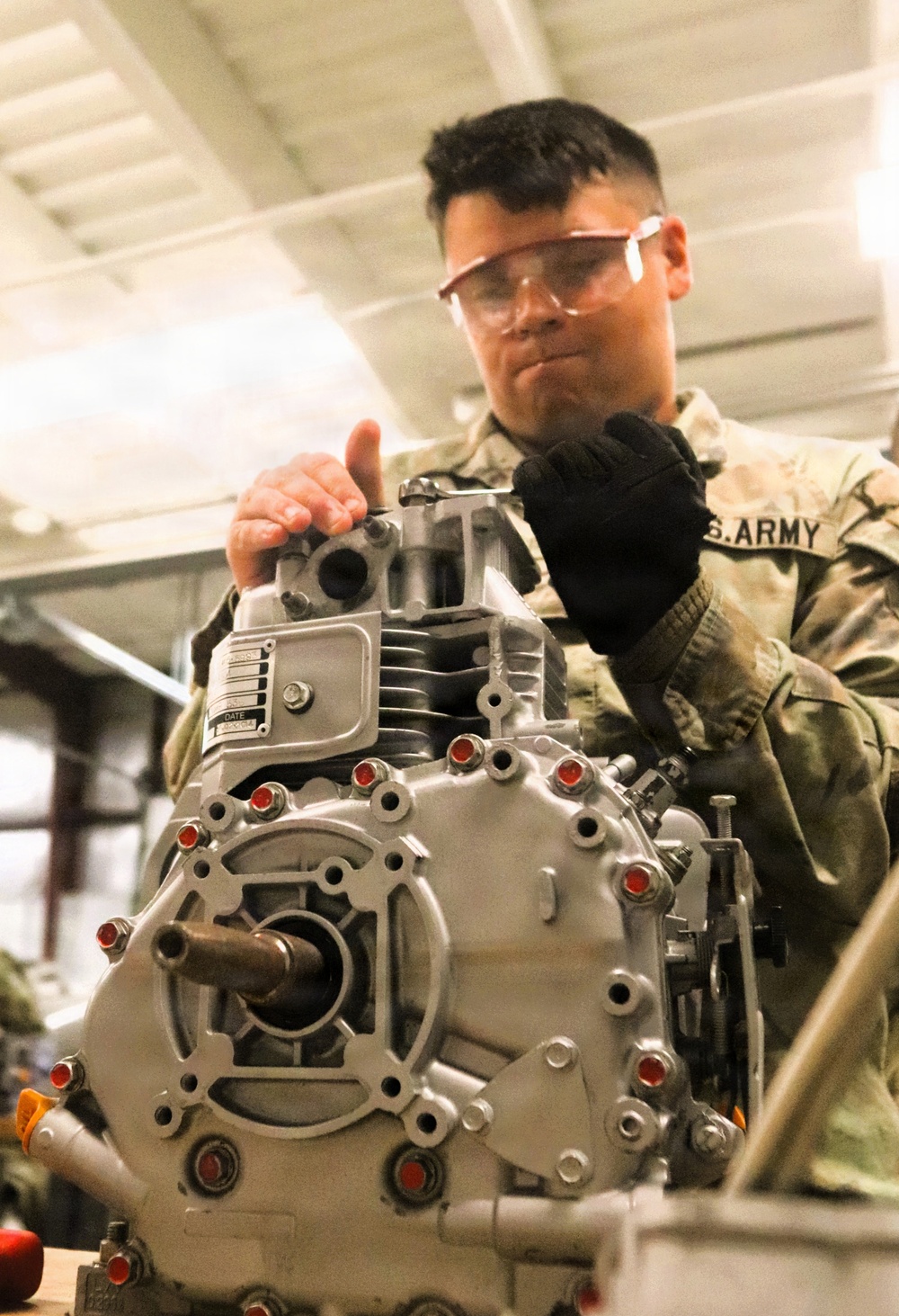 Soldiers completing 91J training at Fort McCoy complete small diesel engine training event