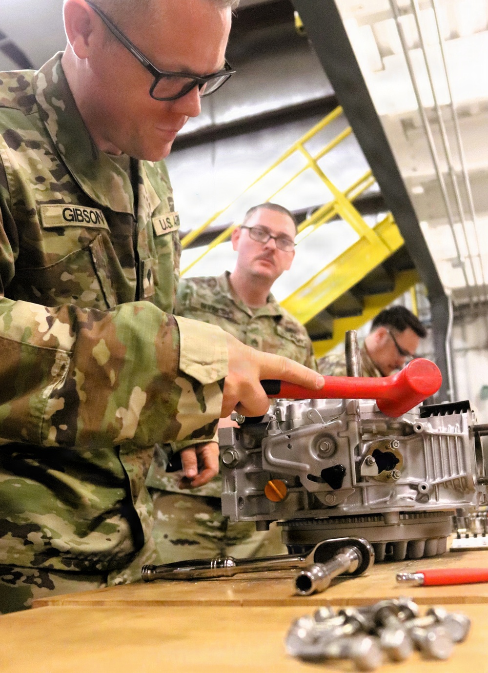 Soldiers completing 91J training at Fort McCoy complete small diesel engine training event