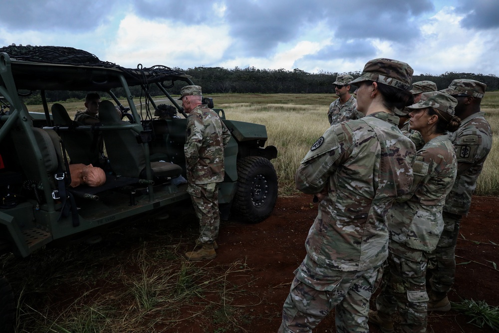 Senior medical leaders observe jungle medicine training during distinguished visitor day