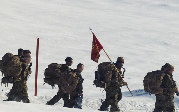 2nd Bn., 4th Marines hike during MTX 1-26