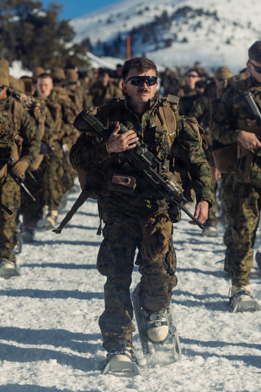 2nd Bn., 4th Marines hike during MTX 1-26