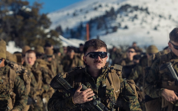 2nd Bn., 4th Marines hike during MTX 1-26