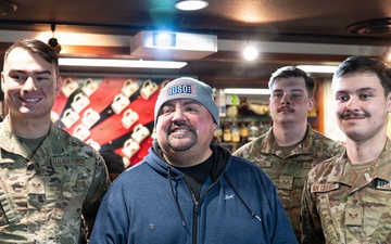 Comedian Gabriel Iglesias flies aboard C-130J at Yokota Air Base