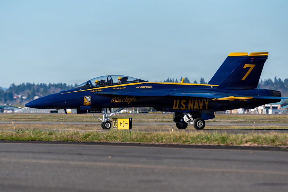 USN Blue Angels Demo Team Aircraft visits Portland Air National Guard Base
