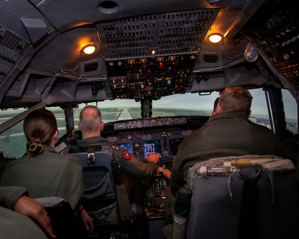 Rear Adm. Brophy Visits Strategic Communications Wing 1