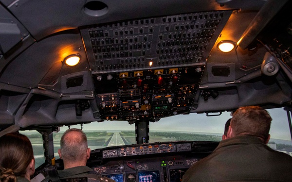 Rear Adm. Brophy Visits Strategic Communications Wing 1