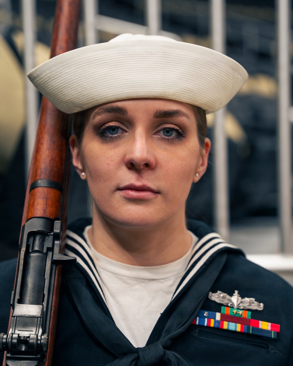 Navy Color Guard parade the colors at the Pittsburgh Penguins vs. the Carolina Hurricanes