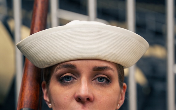 Navy Color Guard parade the colors at the Pittsburgh Penguins vs. the Carolina Hurricanes