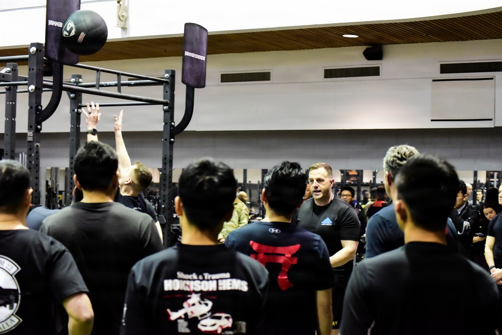 Secretary Of War Participates in Troop PT