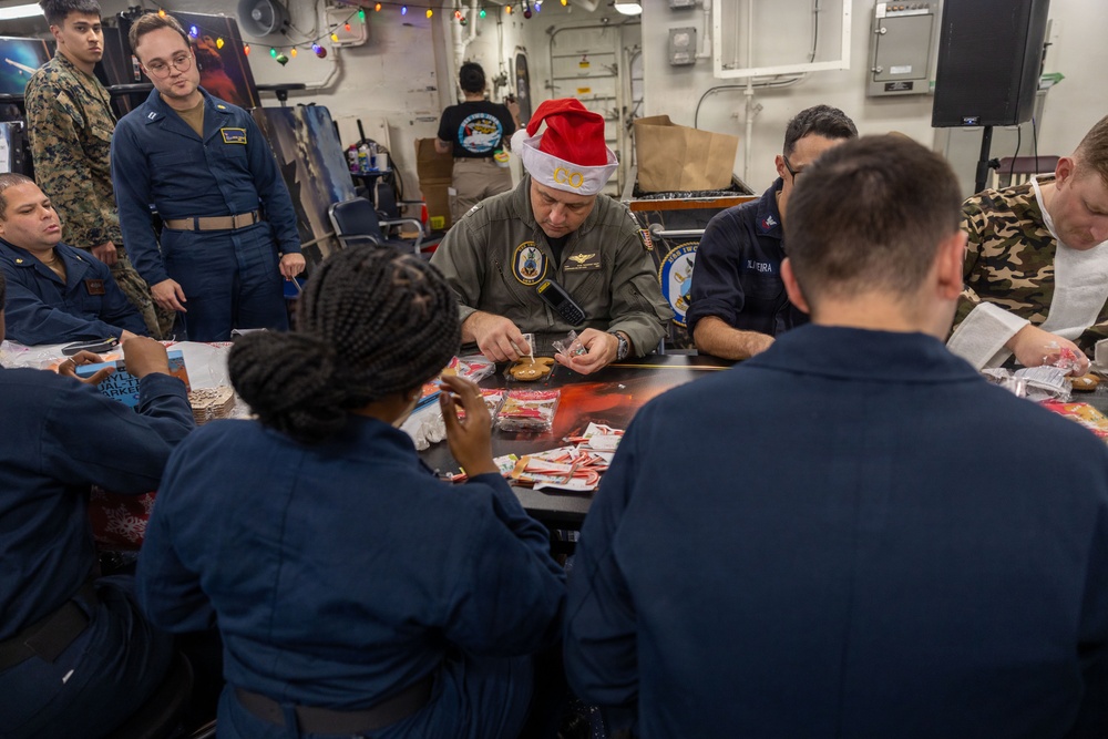 USS Iwo Jima Sailors Have a Christmas Party