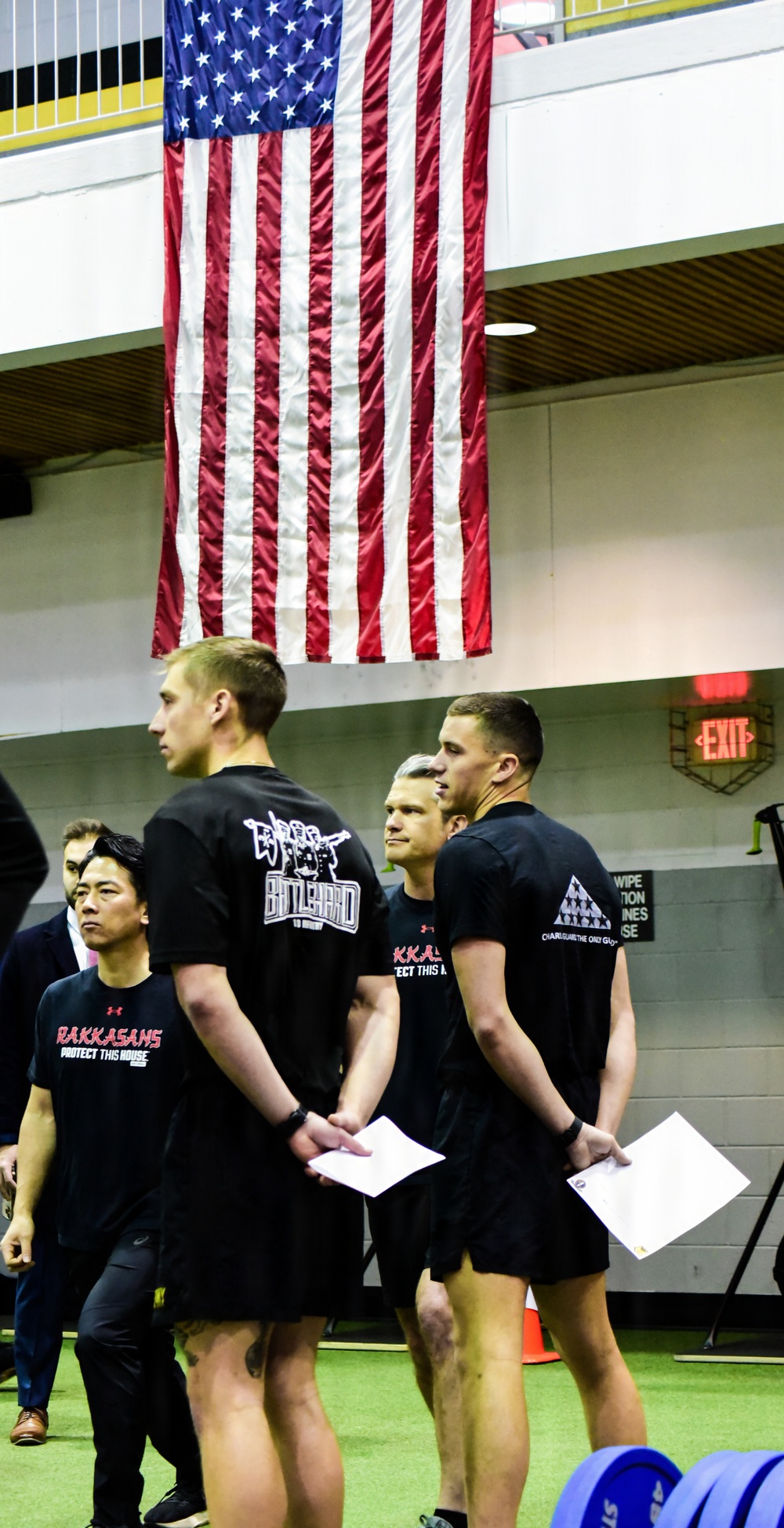 Secretary Of War Participates in Troop PT