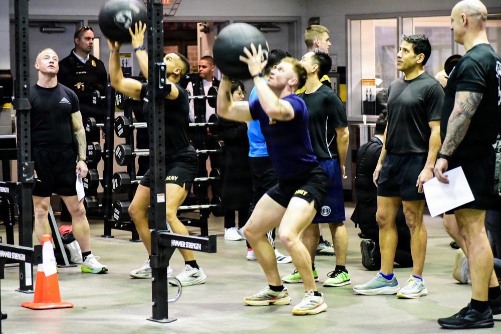 Secretary Of War Participates in Troop PT