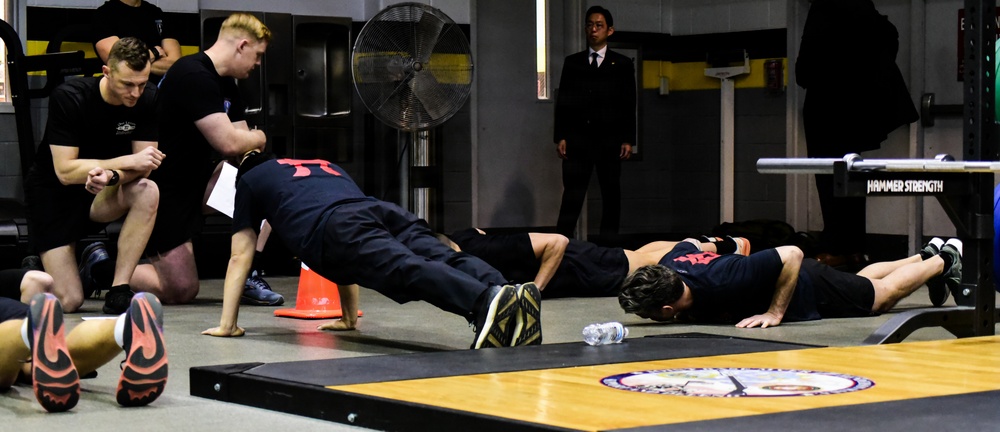 Secretary Of War Participates in Troop PT