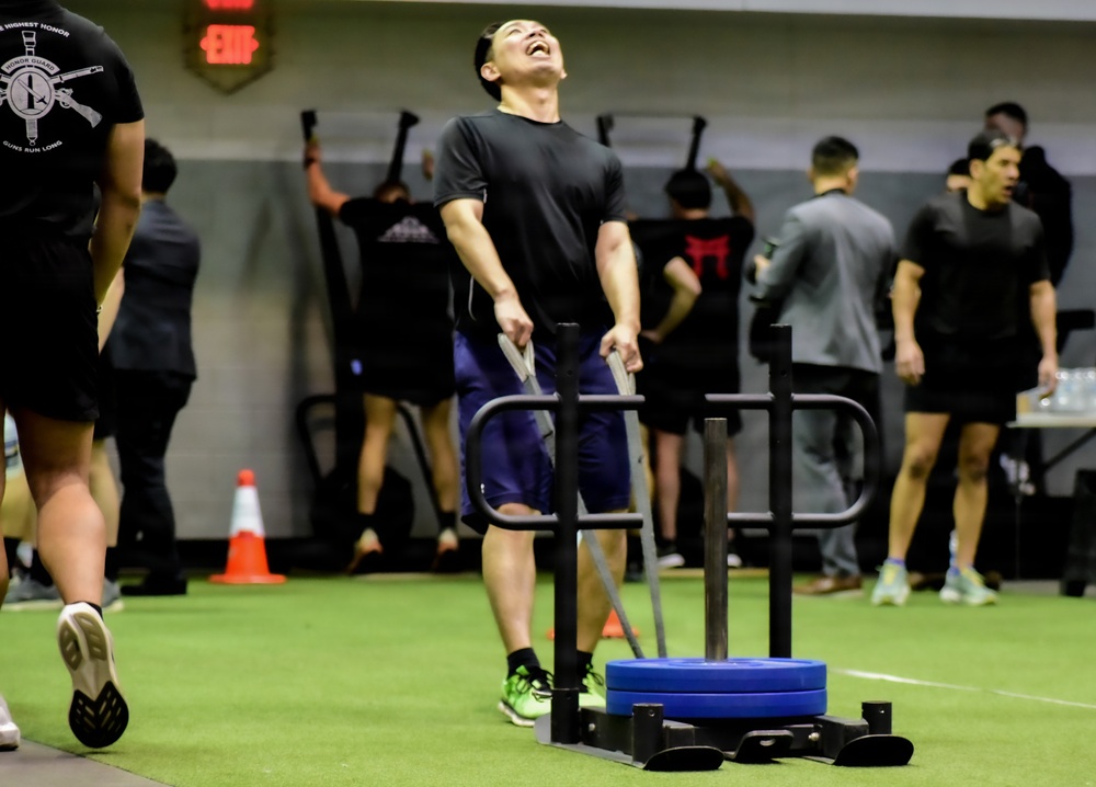 Secretary Of War Participates in Troop PT