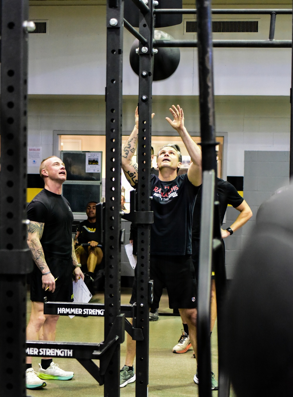 Secretary Of War Participates in Troop PT