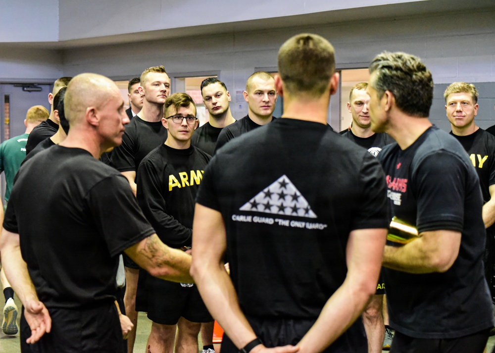 Secretary Of War Participates in Troop PT