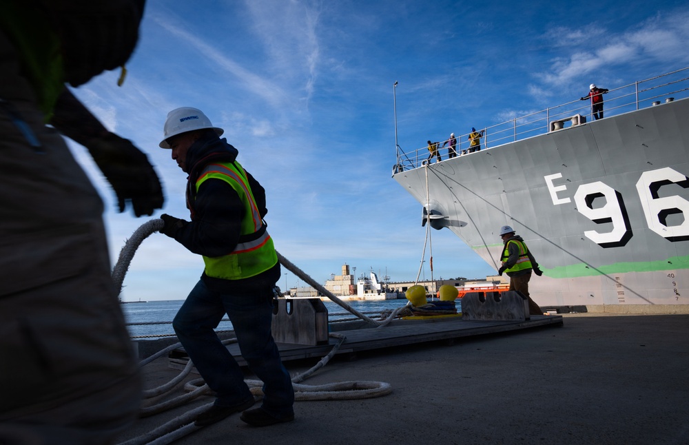 Self Defense Test Ship Gets Hull Paint Refresh Ahead of 50th Anniversary of Commissioning