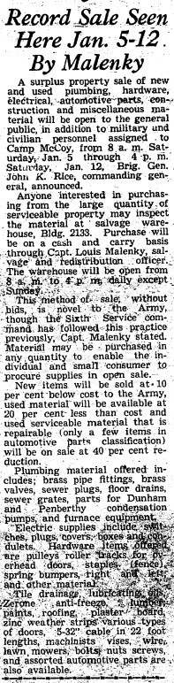 This Month in Fort McCoy History — January