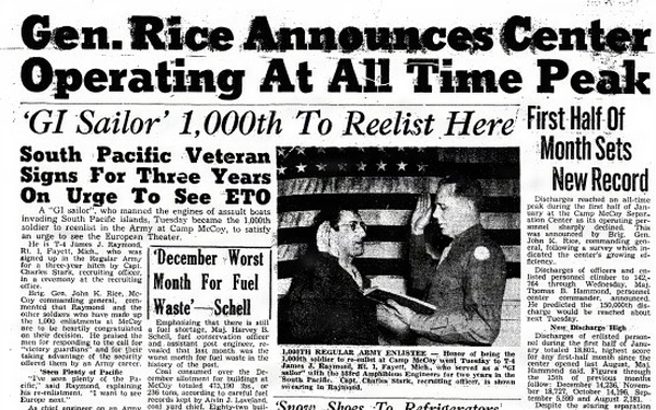 This Month in Fort McCoy History — January