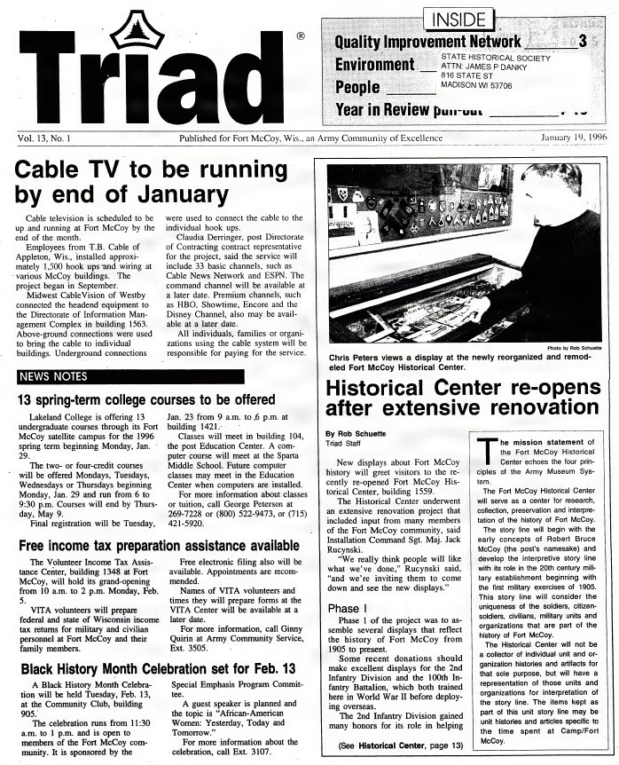 This Month in Fort McCoy History — January