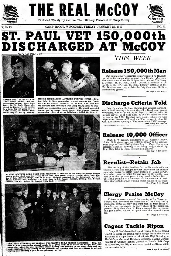 This Month in Fort McCoy History — January