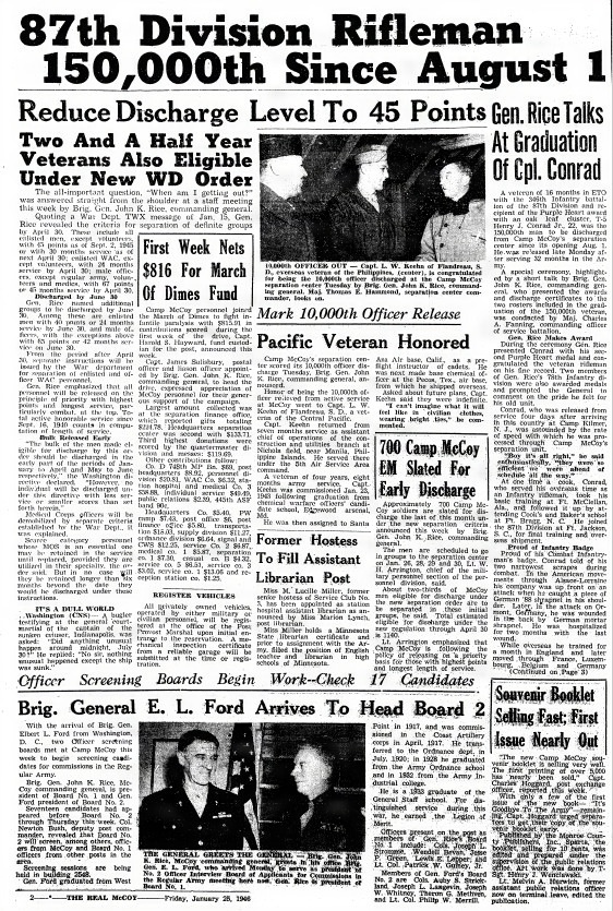 This Month in Fort McCoy History — January