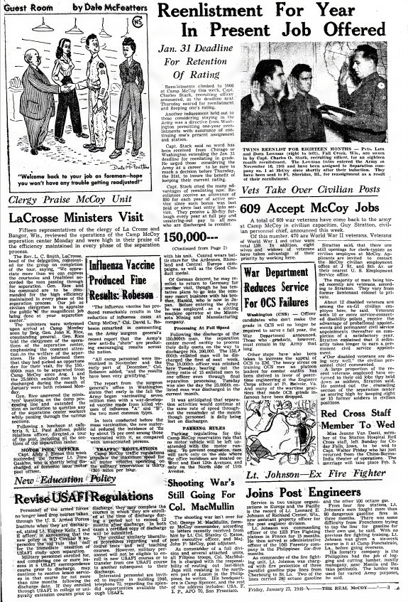 This Month in Fort McCoy History — January