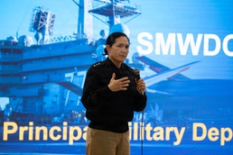 Vice Adm. Seiko Okano delivers remarks during WTI Re-Blue.