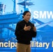 Vice Adm. Seiko Okano delivers remarks during WTI Re-Blue.