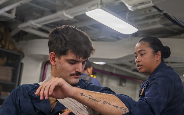 Abraham Lincoln conducts combat casualty care training