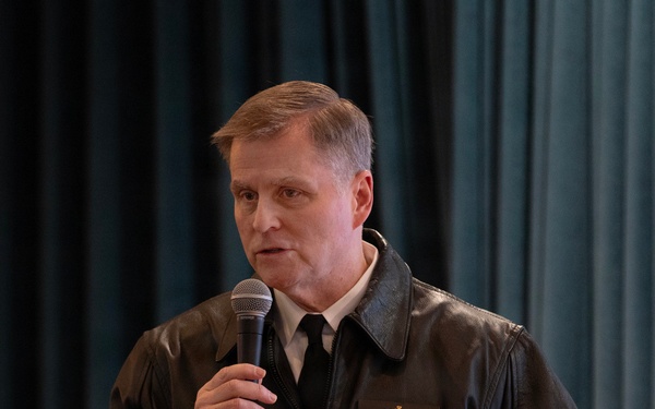 Vice Adm. Fred Kacher speaks at WTI Re-Blue