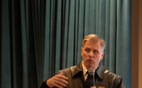 Vice Adm. Fred Kacher speaks at WTI Re-Blue