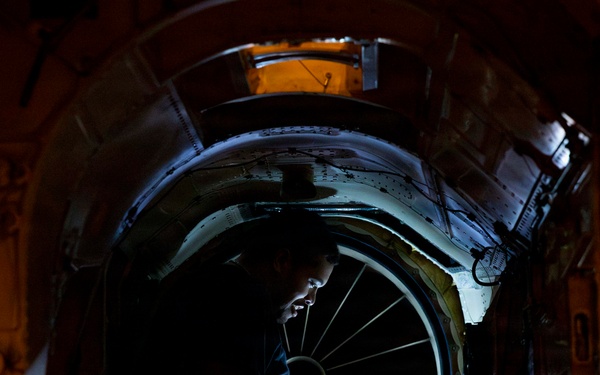 Abraham Lincoln conducts routine aircraft maintenance