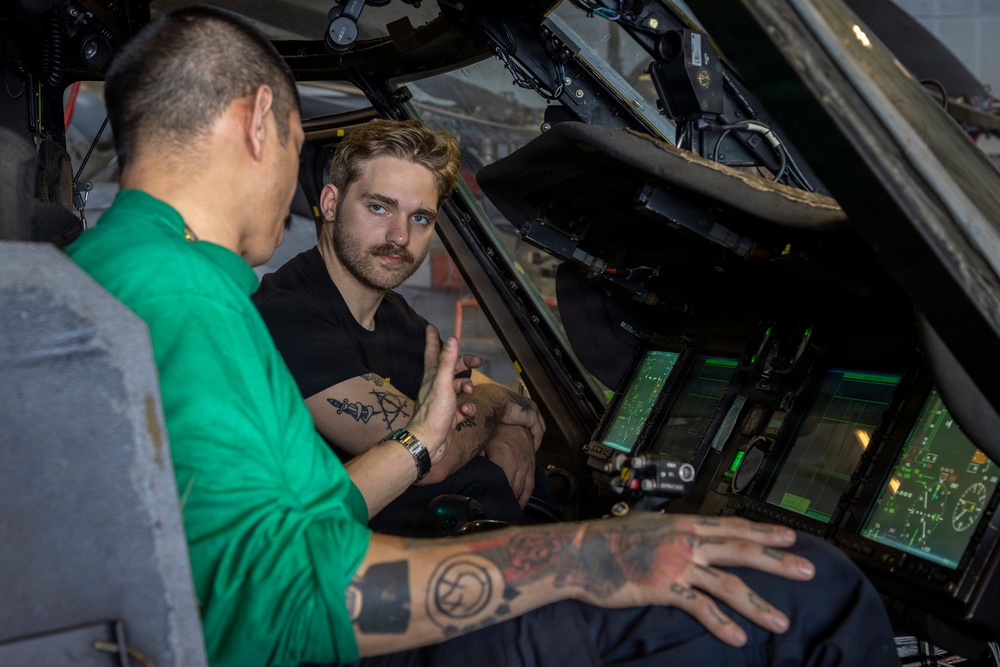 Abraham Lincoln conducts routine aircraft maintenance