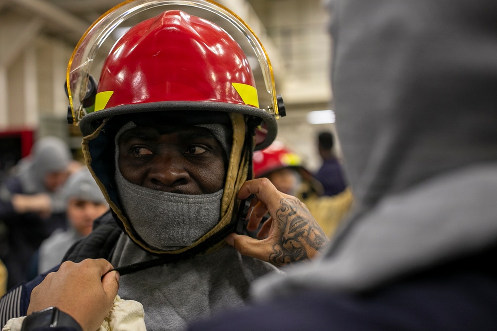 USS Tripoli Conducts General Quarters Drill