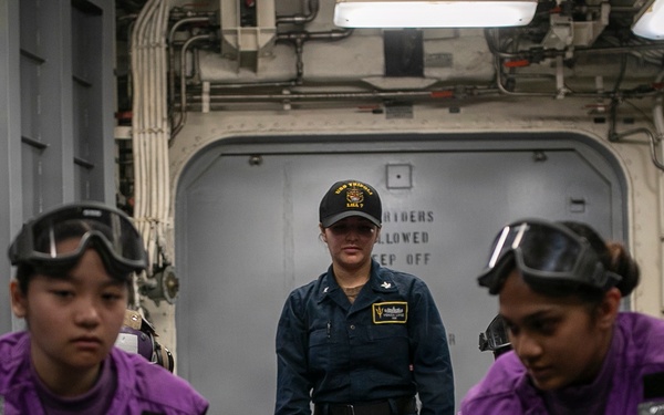 USS Tripoli Conducts General Quarters Drill