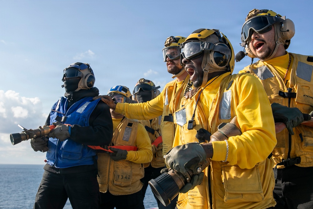 USS Tripoli Conducts General Quarters Drill