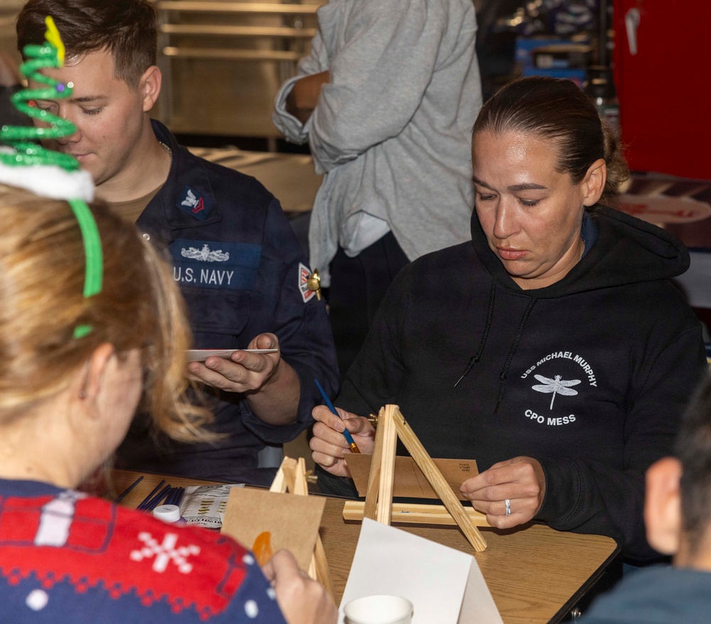USS Michael Murphy holds Holiday Party for the Crew