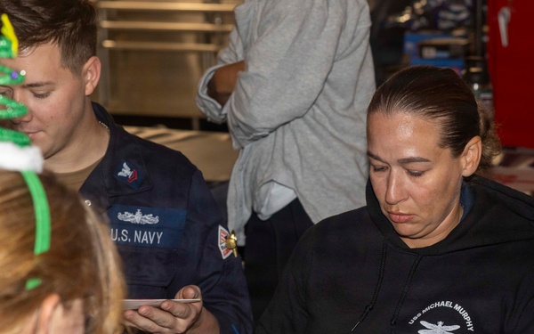 USS Michael Murphy holds Holiday Party for the Crew