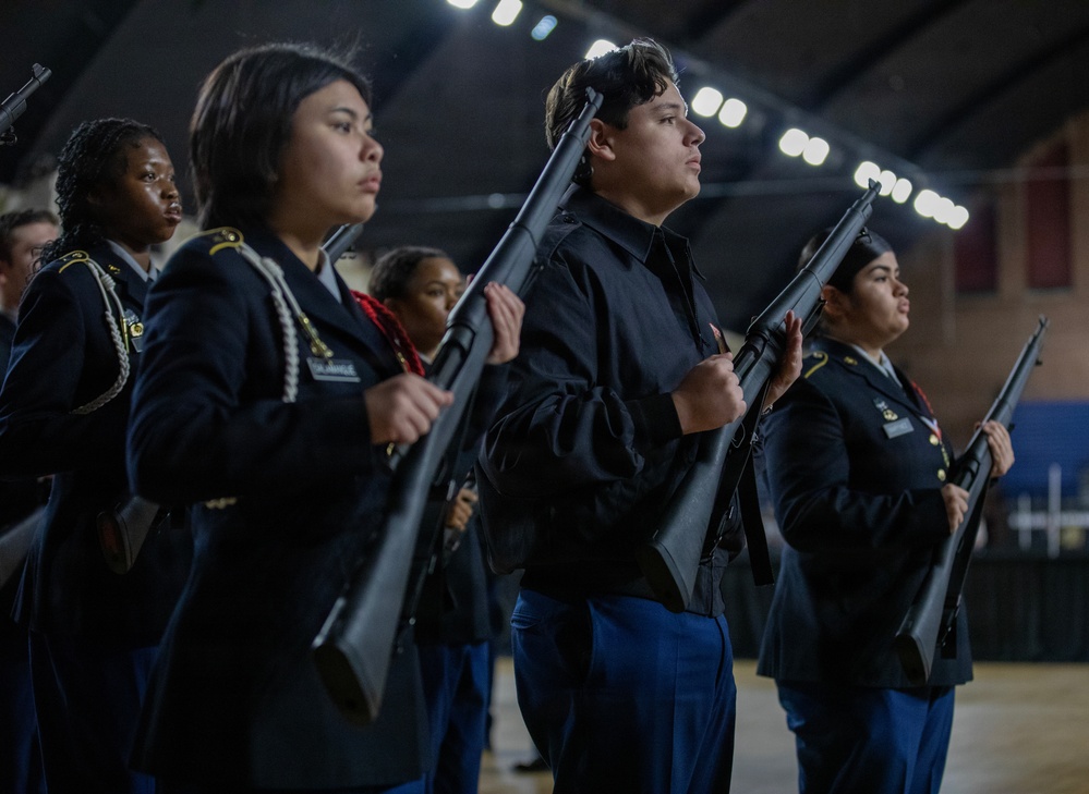 JROTC Cadets Compete in Drill and Ceremony Competition at D.C. Armory